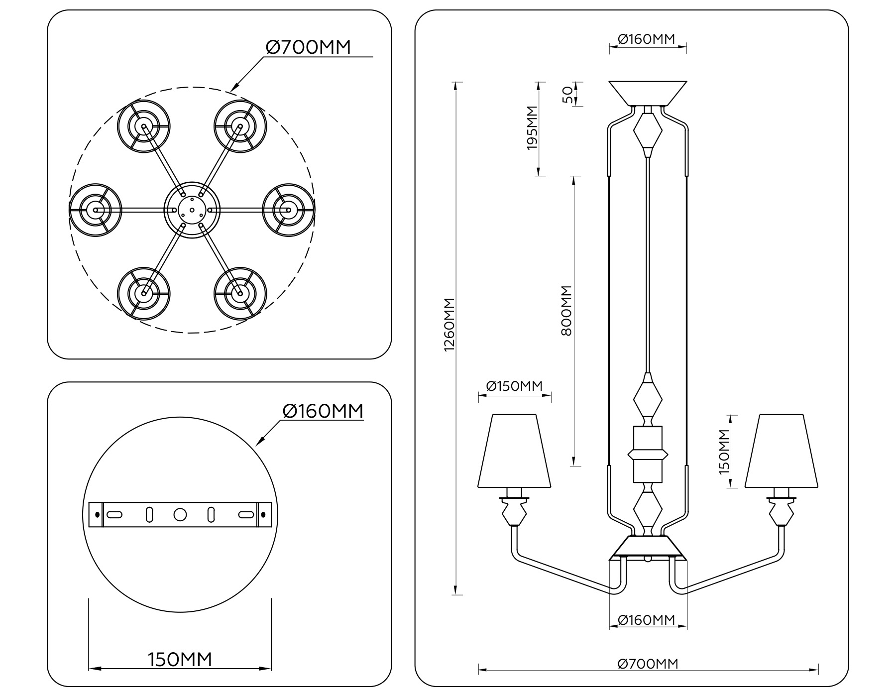 Люстра подвесная Ambrella light High light LH75401 Люстра подвесная Ambrella light High light LH75401