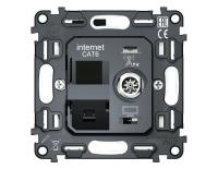 Механизм розетки компьютерной + TV оконечной RJ-45 (8P8C) CAT6 1000 Base-T/50-870 MHz 1dB с автоматической защитной шторкой Ambrella Volt VM VM195