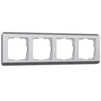 Рамка на 4 поста серебряная Werkel Stream W0042106 4690389162466 a051275