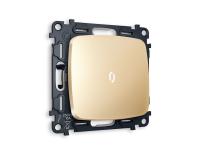 Комплект механизма 1-клавишного проходного выключателя с подсветкой 5600K Ambrella Volt OMEGA MO602035