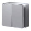 Выключатель двухклавишный серебряный Werkel Gallant W5020006 4690389167102 a052769