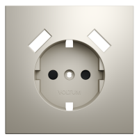 Накладка для розетки с заземлением и защитными шторками, с USB A+A Voltum S70 (кашемир) VLS000903