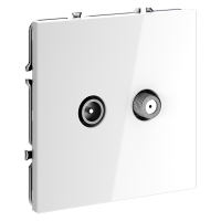 Розетка телевизионнная встраиваемая VOLTUM S70 оконечная TV+SAT, (белый глянцевый) VLS060401