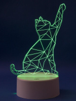 Фигурка светодиодная «Кошка» 25,5x13.5см Uniel ULI-M501 RGB/3AAA Catty/White UL-00007419
