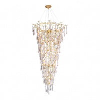 Каскадная люстра Crystal Lux REINA SP34 D1200 GOLD PEARL