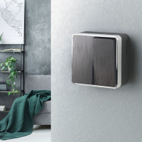 Выключатель двухклавишный графит рифленый Werkel Gallant W5020004 4690389164132 a051337