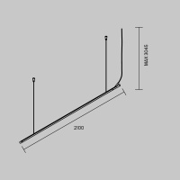 Шинопровод подвесной 2м. горизонтальный Maytoni Arity Busbar trunkings TRX233-HL-2B