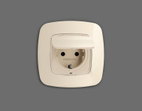 Лицевая панель для электрической розетки с/з со шторками и крышкой IP44 QUANT Ambrella Volt OMEGA OP3280