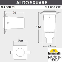 Грунтовый светильник FUMAGALLI ALDO SQUARE 1L4.000.000.AXZ1L