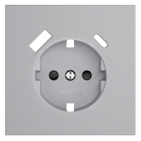 Накладка для розетки с заземлением и защитными шторками, с USB A+C Voltum S70 (серый) VLS001016