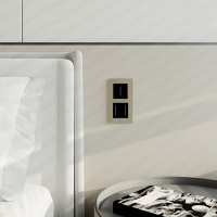 Сенсорный выключатель двухклавишный с подсветкой Werkel черный W4522008