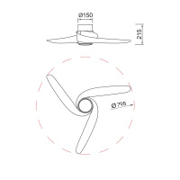 Люстра с вентилятором светодиодная Mantra GROENLAND 9065