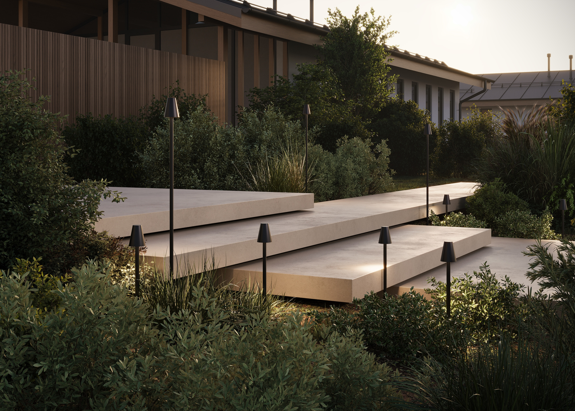 Уличный грунтовый светодиодный светильник Maytoni Cane O504FL-L1B3K