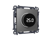 Комплект механизма терморегулятора с цифровым дисплеем с подсветкой и датчиком для теплого пола 16A-250V Ambrella Volt Alfa MA655810