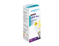 Светодиодная лампа Filament LED C35 6W E14 6400K (50W) 220-240V