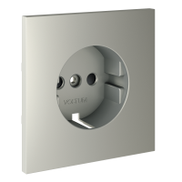 Накладка для розетки с заземлением и защитными шторками Voltum S70 (сталь) VLS000705