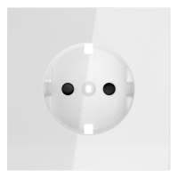 Накладка для розетки с заземлением и защитными шторками Voltum S70 (белый глянцевый) VLS000701