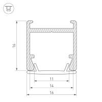 Профиль Arlight PDS-H16-2000 ANOD 023858