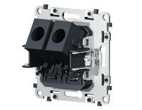 Механизм компьютерной двойной розетки RJ-45 (8P8C) CAT6 1000 Base-T с автоматической защитной шторкой Ambrella Volt VM VM189