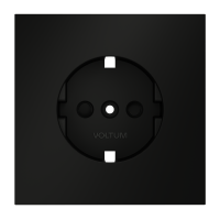 Накладка для розетки с заземлением и защитными шторками Voltum S70 (черный матовый) VLS000708