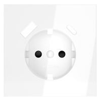 Накладка для розетки с заземлением и защитными шторками, с USB A+C Voltum S70 (белый глянцевый) VLS001001