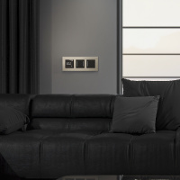 Сенсорный выключатель двухклавишный с подсветкой Werkel черный W4522008