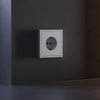 Накладка для розетки с заземлением и защитными шторками Voltum S70 (серый) VLS000716