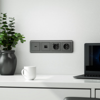 Розетка Ethernet RJ-45 графит рифленая Werkel W1181004 4690389158674 a050748