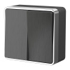 Выключатель двухклавишный графит рифленый Werkel Gallant W5020004 4690389164132 a051337