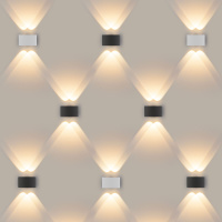 Уличный настенный светильник Elektrostandard 1555 TECHNO LED TWINKY DOUBLE серый a038416