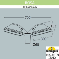 Уличный светильник на столб FUMAGALLI ROSA 4P2.000.G20.AYF1R