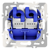 Механизм розетки компьютерной двойной RJ45+RJ45 кат.6 Voltum S70 VLS0602M