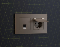 Лицевая панель для компьютерной/телефонной розетки RJ-45/RJ-11 QUANT Ambrella Volt ALFA AP6420