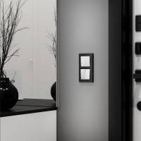 Выключатель двухклавишный проходной с подсветкой белый Werkel Hammer W1222101 4690389162626 a052033