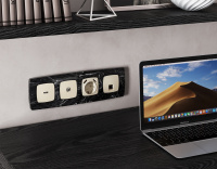 Комплект механизма компьютерной розетки RJ-45 (8P8C) CAT6A экранированной с защитной шторкой Ambrella Volt Omega MO332005