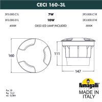 Грунтовый светильник FUMAGALLI CECI 160-3L 3F3.000.000.AXD1L