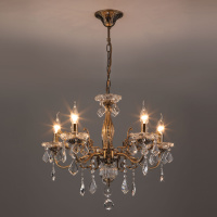 Подвесная люстра Eurosvet Elisha 3281/5 античная бронза/прозрачный хрусталь Strotskis 00000063378