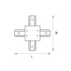 Коннекто Х-образный однофазный для встраиваемых треков Lightstar Barra 501147