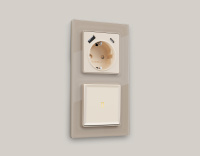 Комплект механизма 1-клавишного проходного выключателя с подсветкой 3200K Ambrella Volt ALFA MA322030