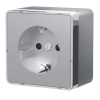 Розетка с заземлением серебряная Werkel Gallant W5071006 4690389167157 a052773