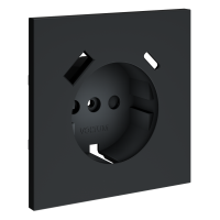 Накладка для розетки с заземлением и защитными шторками, с USB A+C Voltum S70 (графит) VLS001007