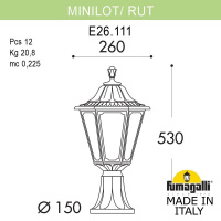 Ландшафтный светильник FUMAGALLI MINILOT/RUT E26.111.000.WXF1R