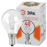 Лампа накаливания ЭРА E14 40W прозрачная ДШ 40-230-E14-CL Б0039136