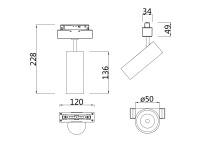 Трековый светильник для магнитного шинопровода Maytoni Gravity Focus Led TR019-2-10W4K-MG