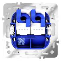 Розетка компьютерная встраиваемая VOLTUM S70 двойная RJ45+RJ45 кат.6, (белый глянцевый) VLS060201