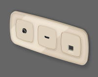 Комплект механизма компьютерной розетки RJ-45 (8P8C) CAT6A экранированной с защитной шторкой Ambrella Volt Omega MO332005