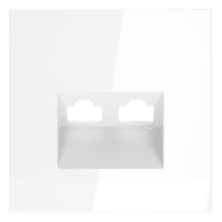 Накладка для розетки компьютерной двойной RJ45+RJ45 кат.6 Voltum S70 (белый глянцевый) VLS001401