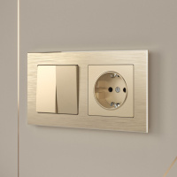 Выключатель двухклавишный проходной шампань Werkel W1122011 4690389157141 a050866