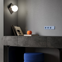 Накладка для розетки с заземлением и защитными шторками Voltum S70 (деним) VLS000715