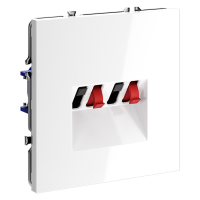 Розетка акустическая встраиваемая VOLTUM S70 4-местная, (белый глянцевый) VLS060301